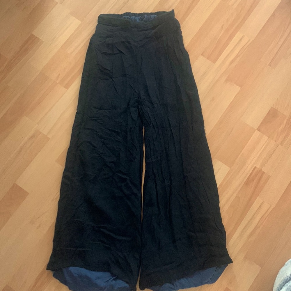 Black relaxed sheer pants